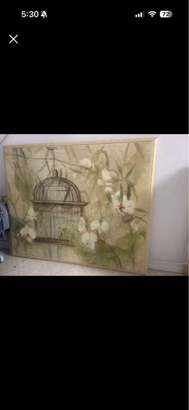 Framed Art Print - Birdcage and Orchids