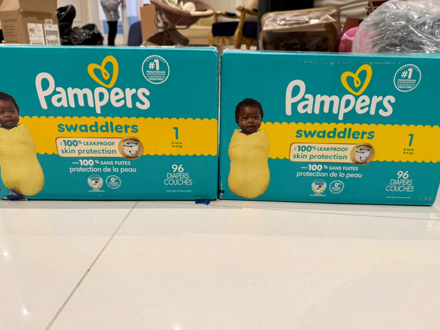 Pampers Swaddlers Diapers Size 1 - 192 Count (2 Boxes)