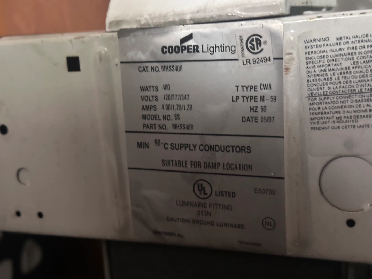 Industrial cooper 400 watt light fixture - photo 4