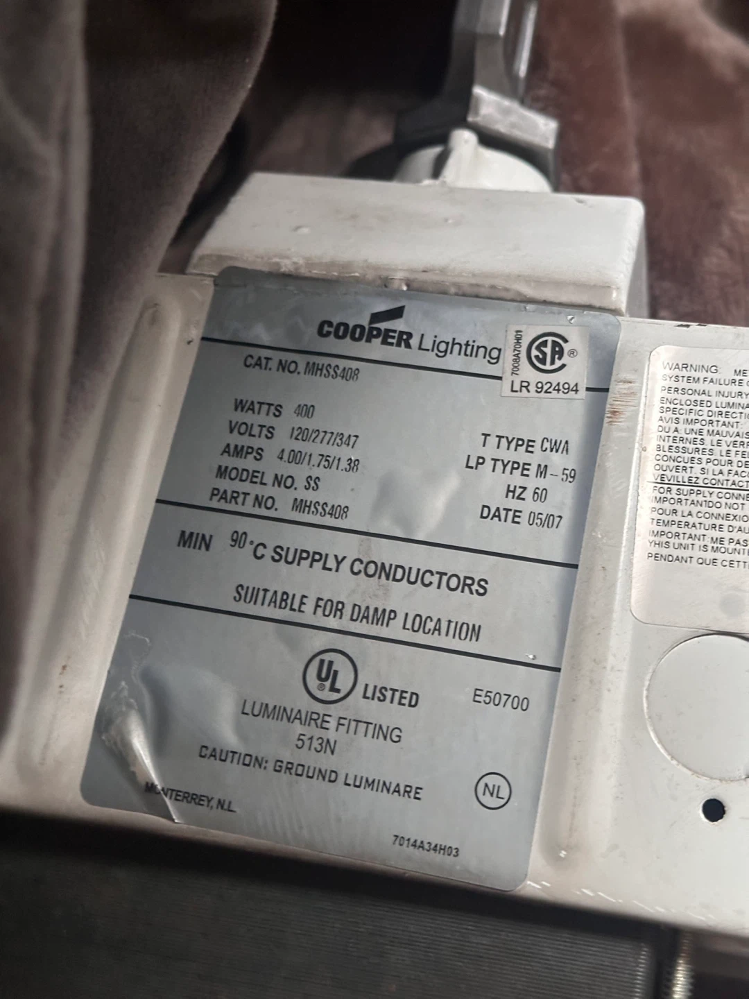 Industrial cooper 400 watt light fixture - photo 3