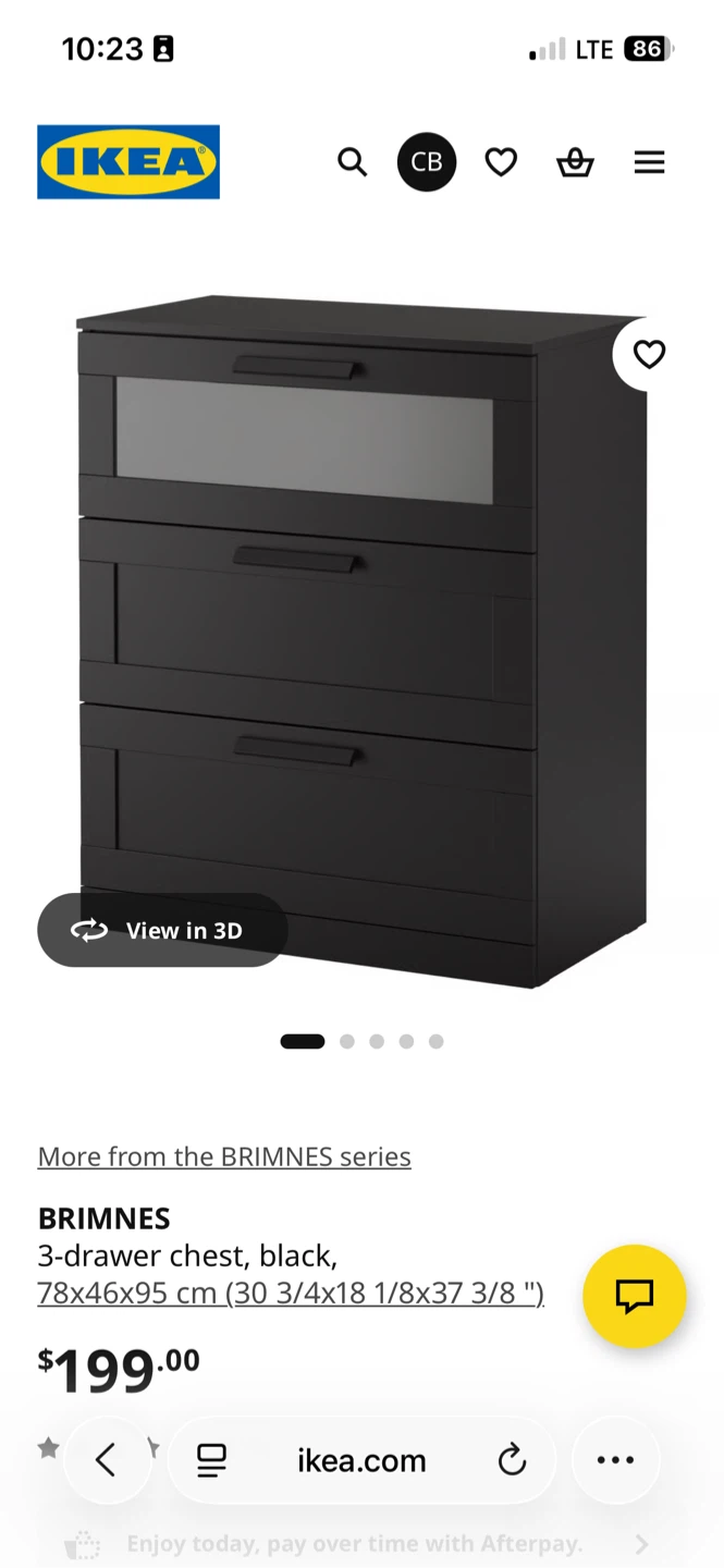 IKEA BRIMNES 3-drawer chest, black
