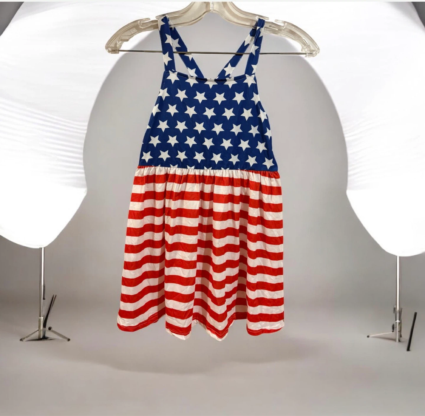 Kids American Flag Dress Size 7Y