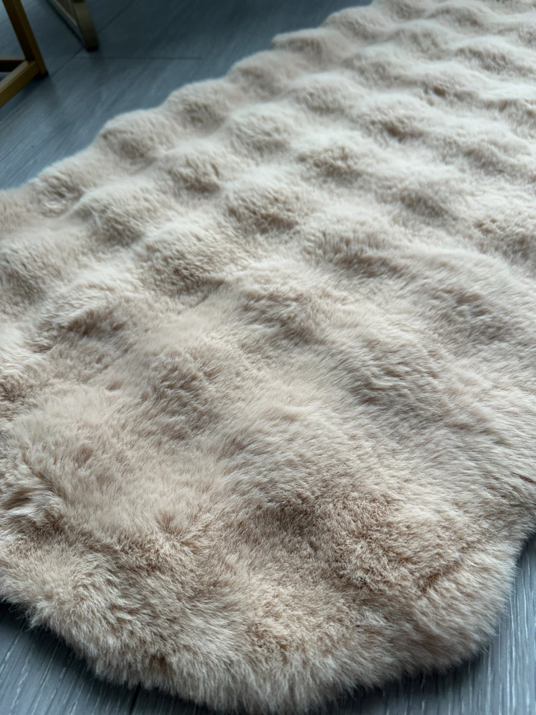 Faux Fur Accent Rug - Beige - photo 2