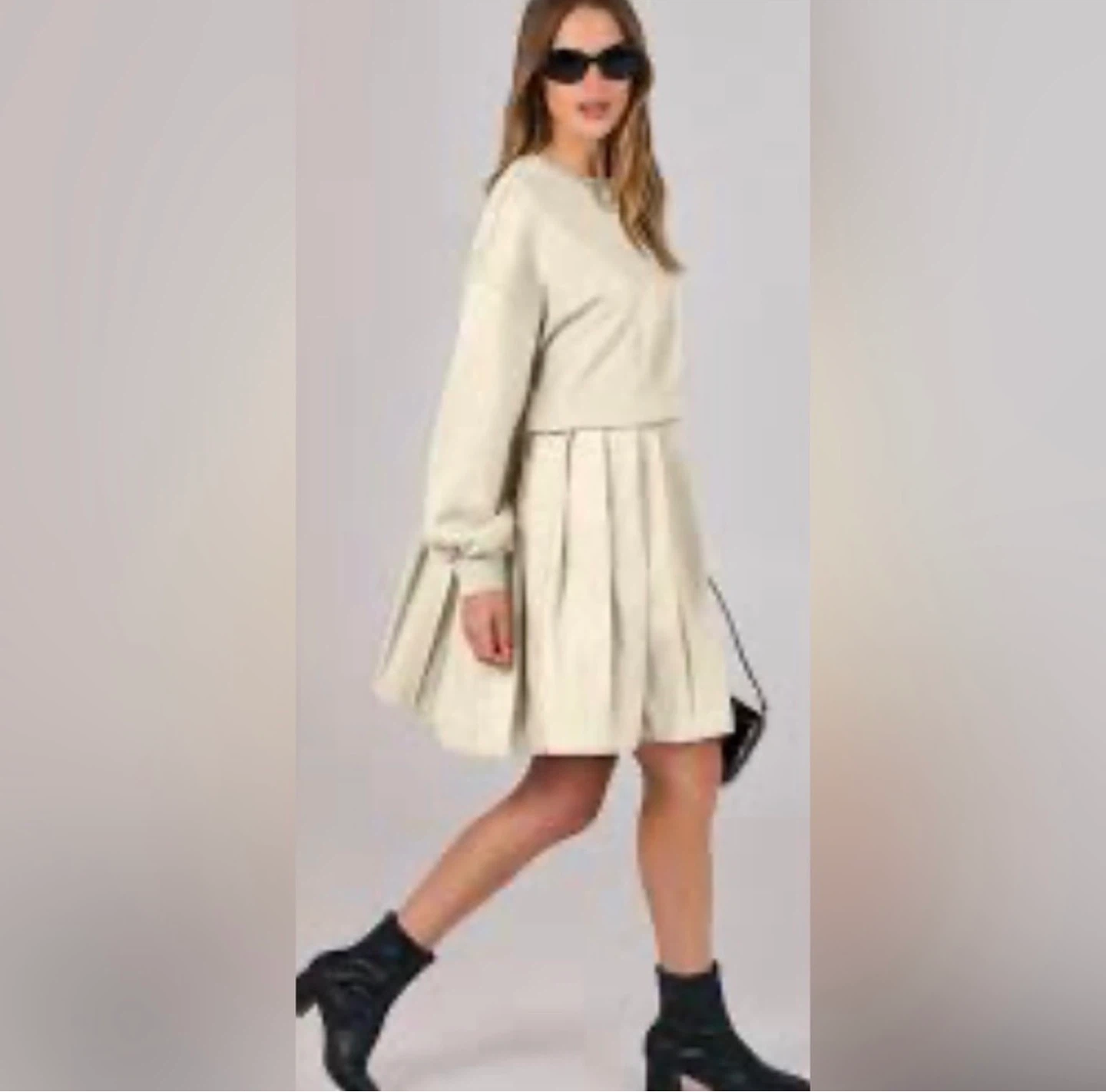 ANTABESS Pleated Dress - Beige - photo 2