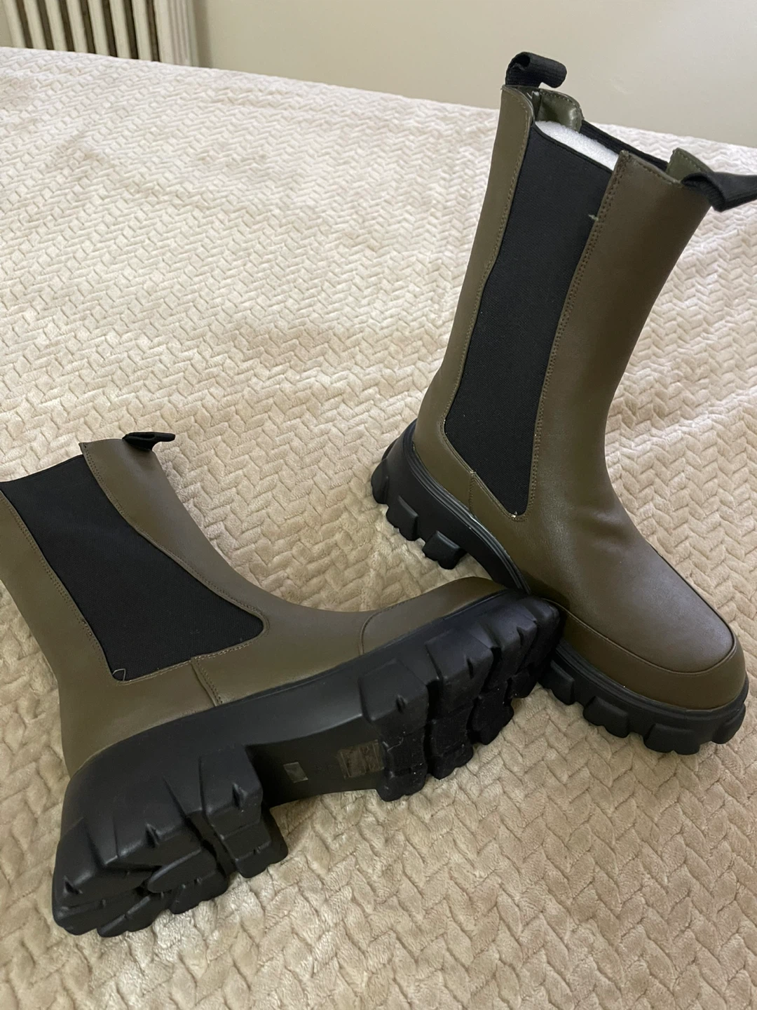 Olive Green Chelsea Boots