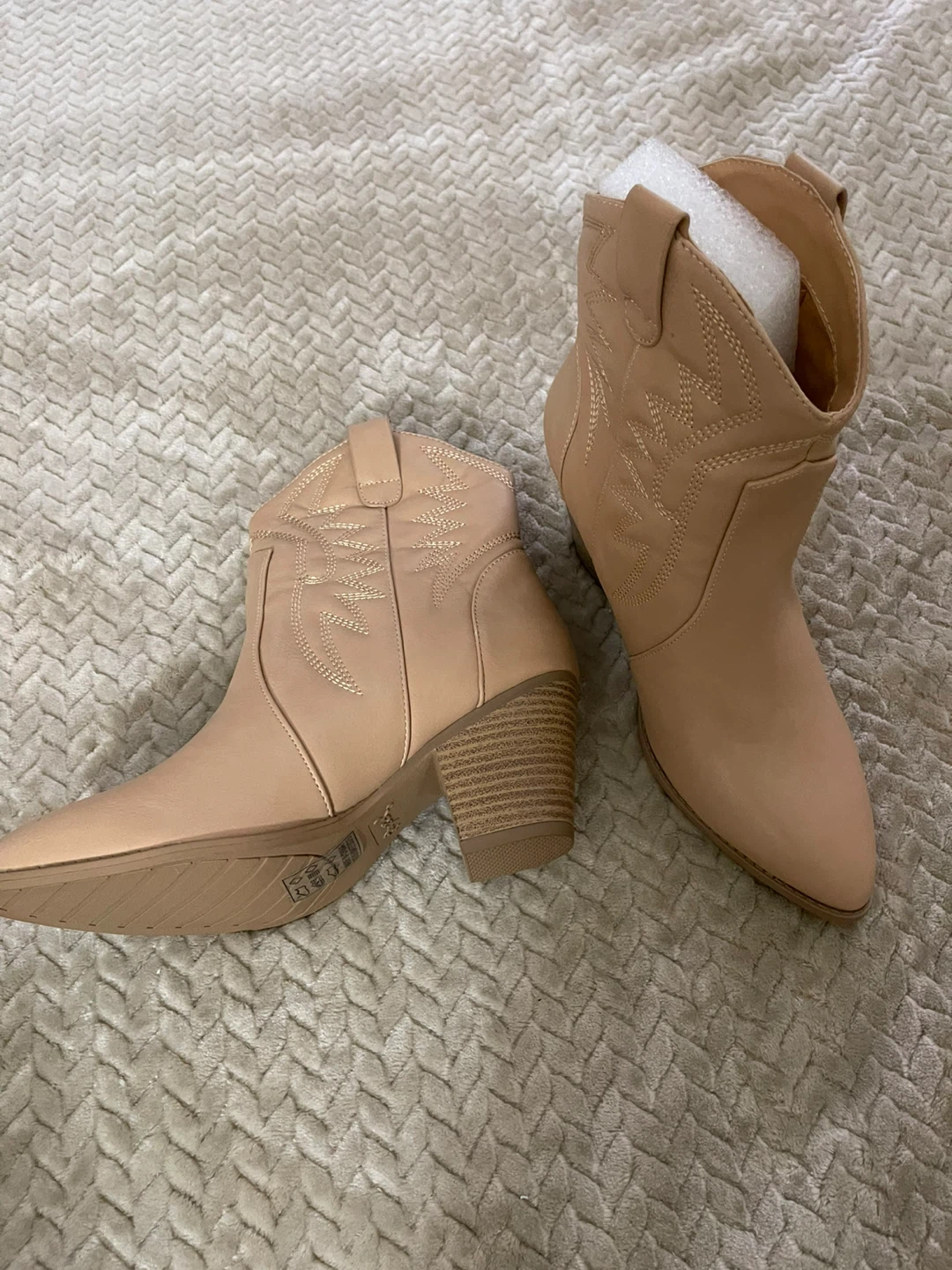 Women's Tan Faux Western Boots