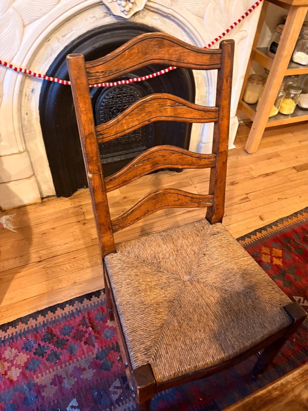 Ladder Back Chair with Rush Seat