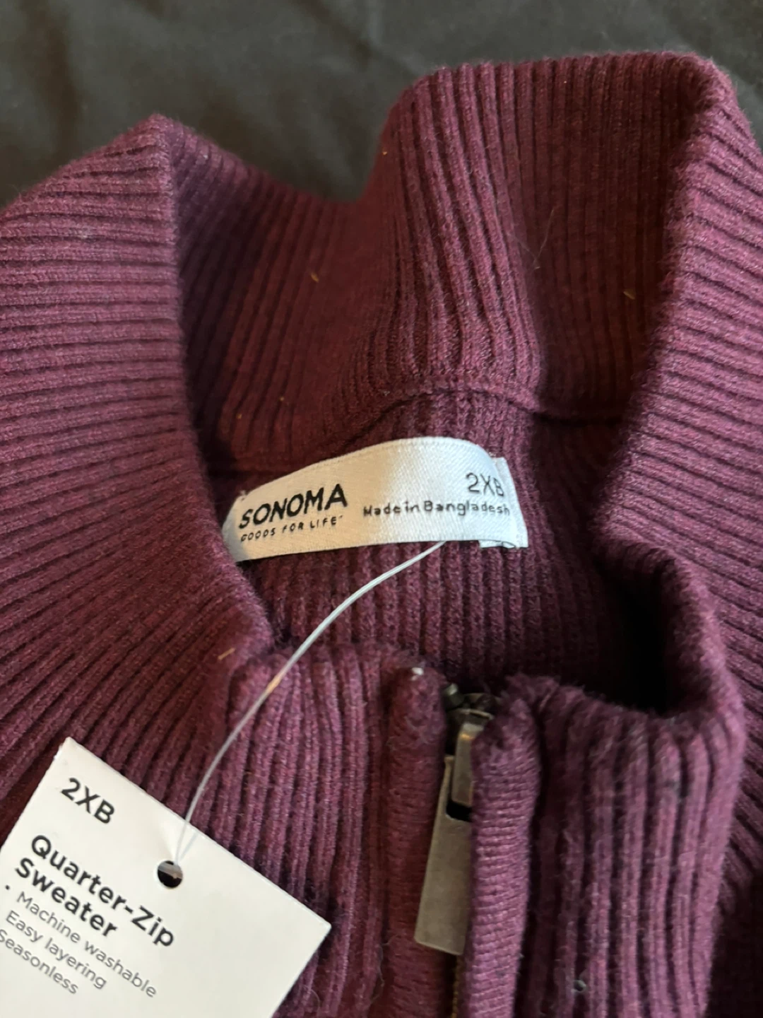 SONOMA Goods For Life Quarter-Zip Sweater - Burgundy - Size 2XB - photo 3
