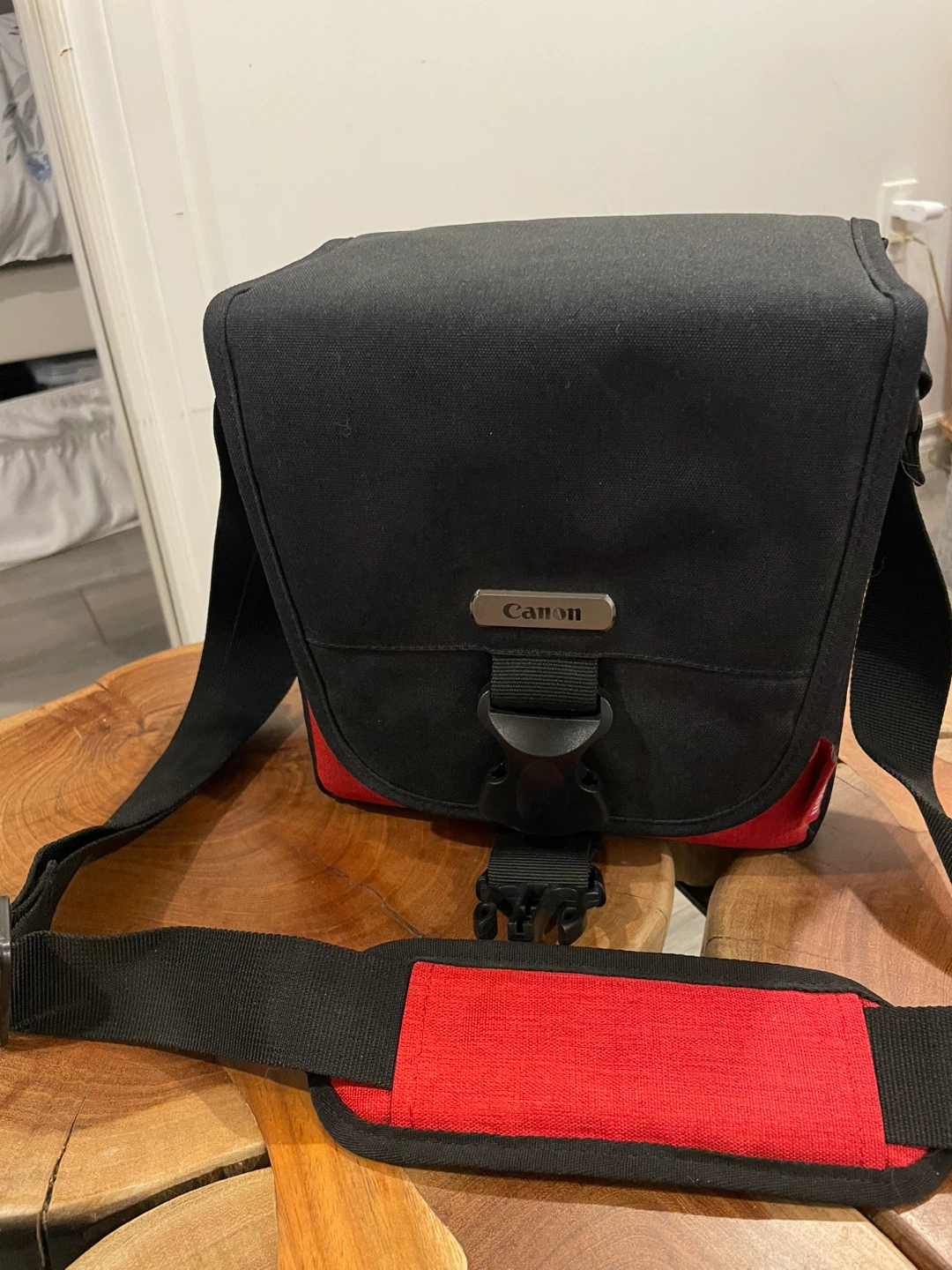 Canon Black and Red Camera Bag