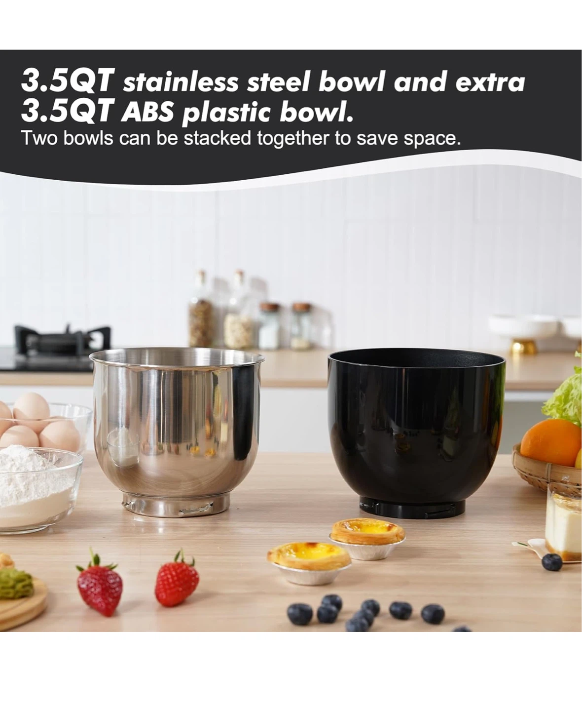 Kitchen in the box 5lb Lightweight Stand Mixer - Onyx Black - photo 3