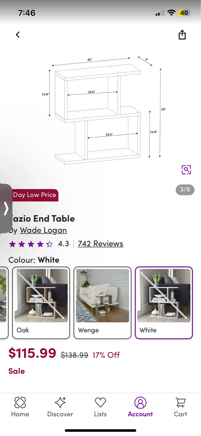 White End Table Bookshelf - photo 4