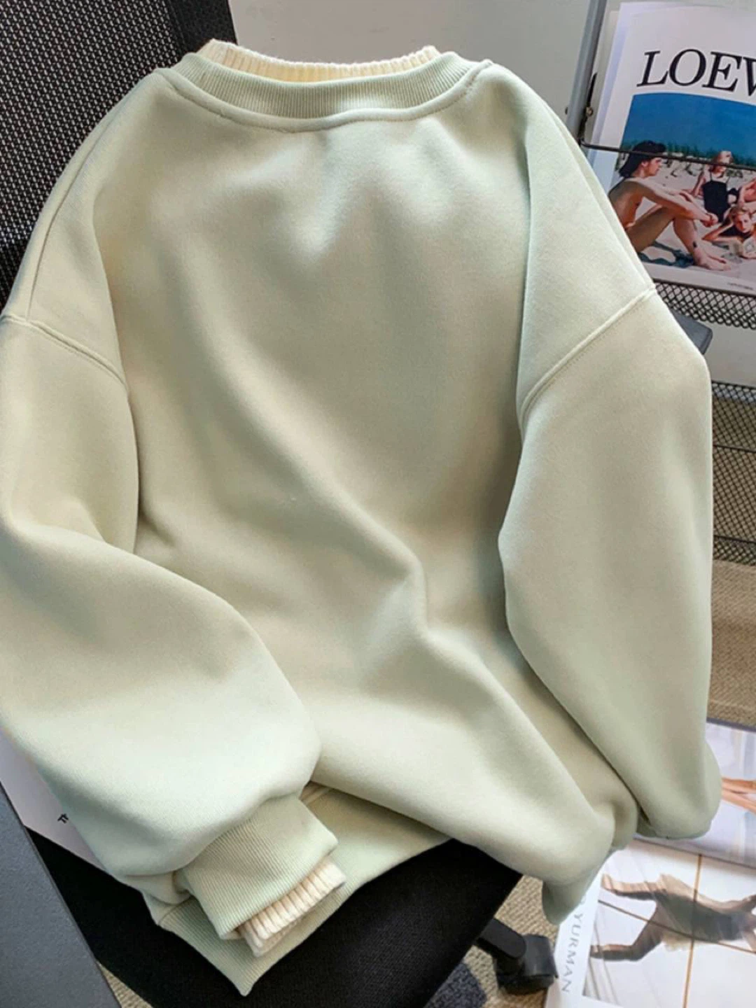 Light Green Ice Cream Embroidered Crewneck Sweater - photo 3
