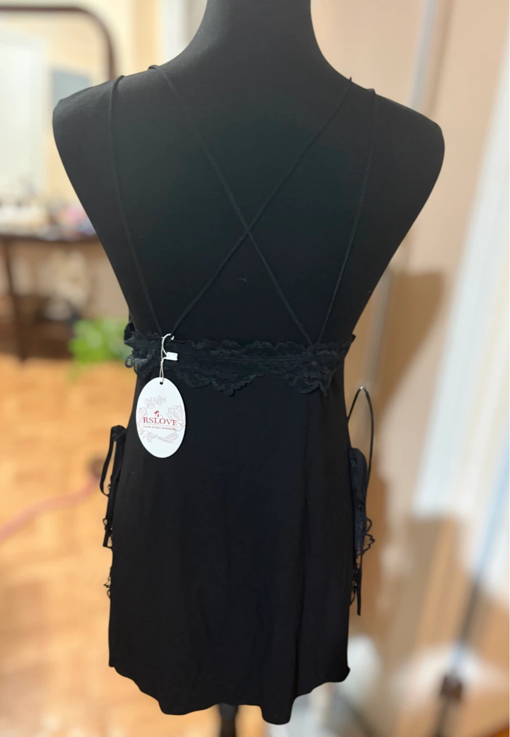 RS LOVE Black Lace Babydoll Nightgown XL - photo 2