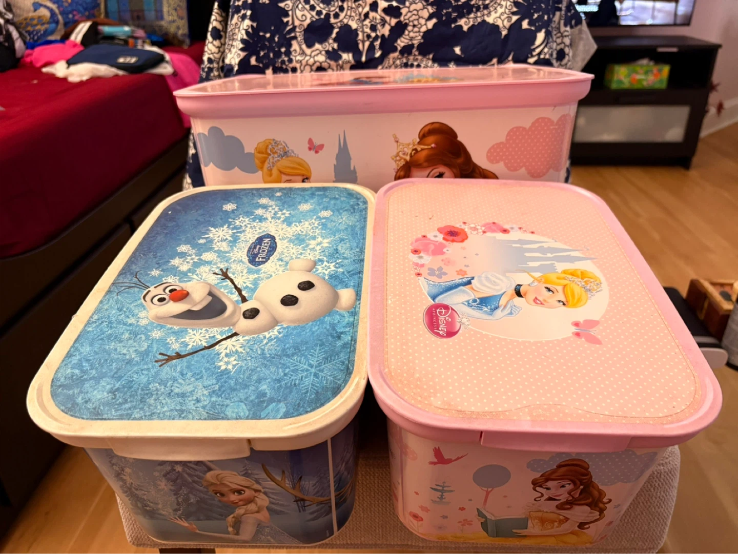 Disney Princess & Frozen Toy Storage Bins (Set of 3)