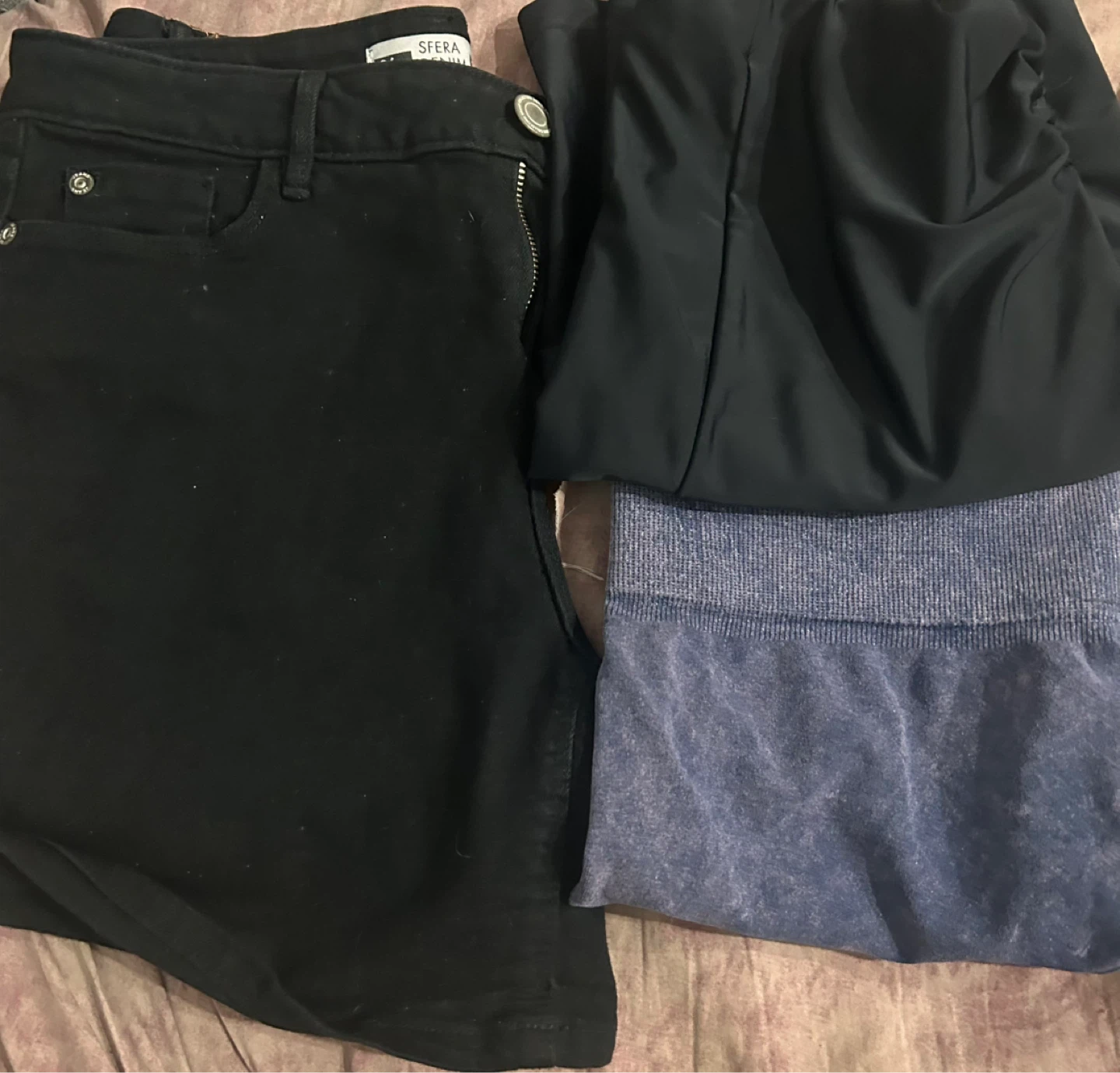 Sfera Black Jeans and Blue Leggings
