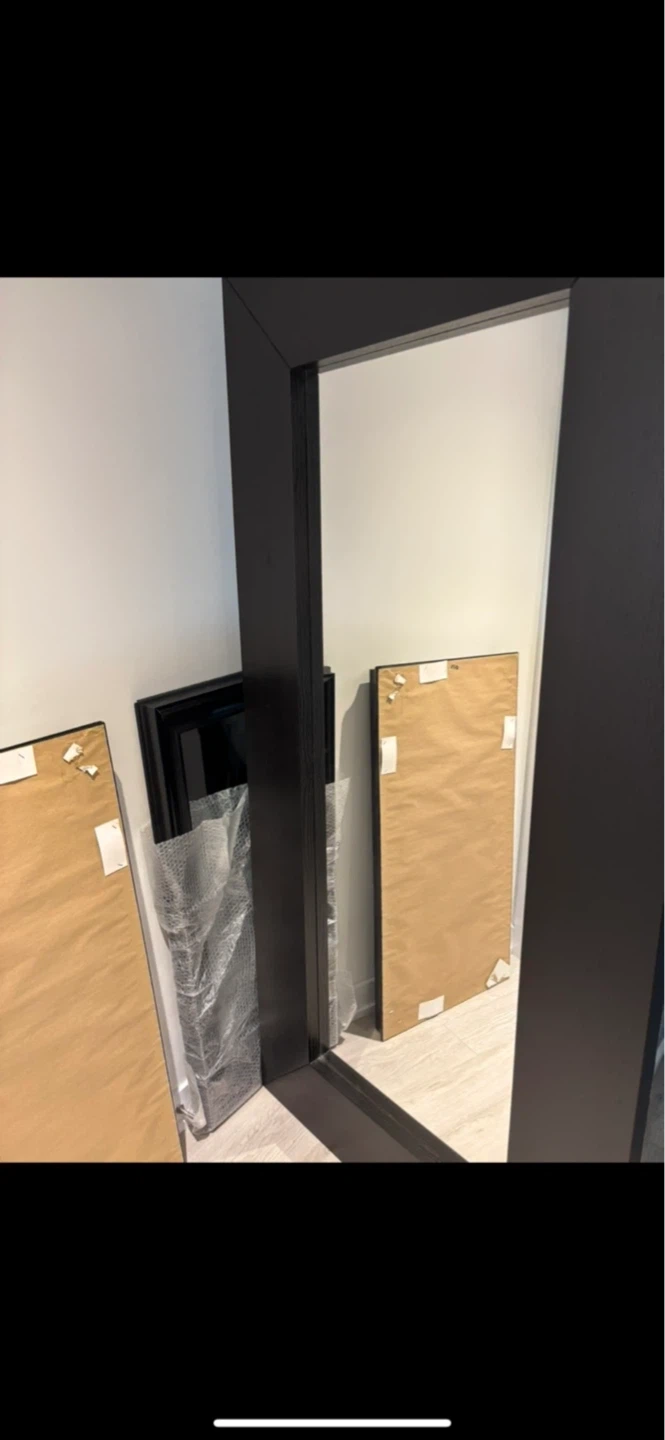 Large Black oversized wooden Framed Mirror - photo 4