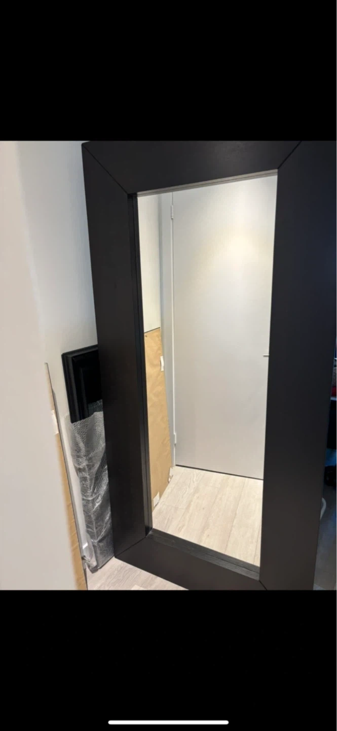 Large Black oversized wooden Framed Mirror - photo 5