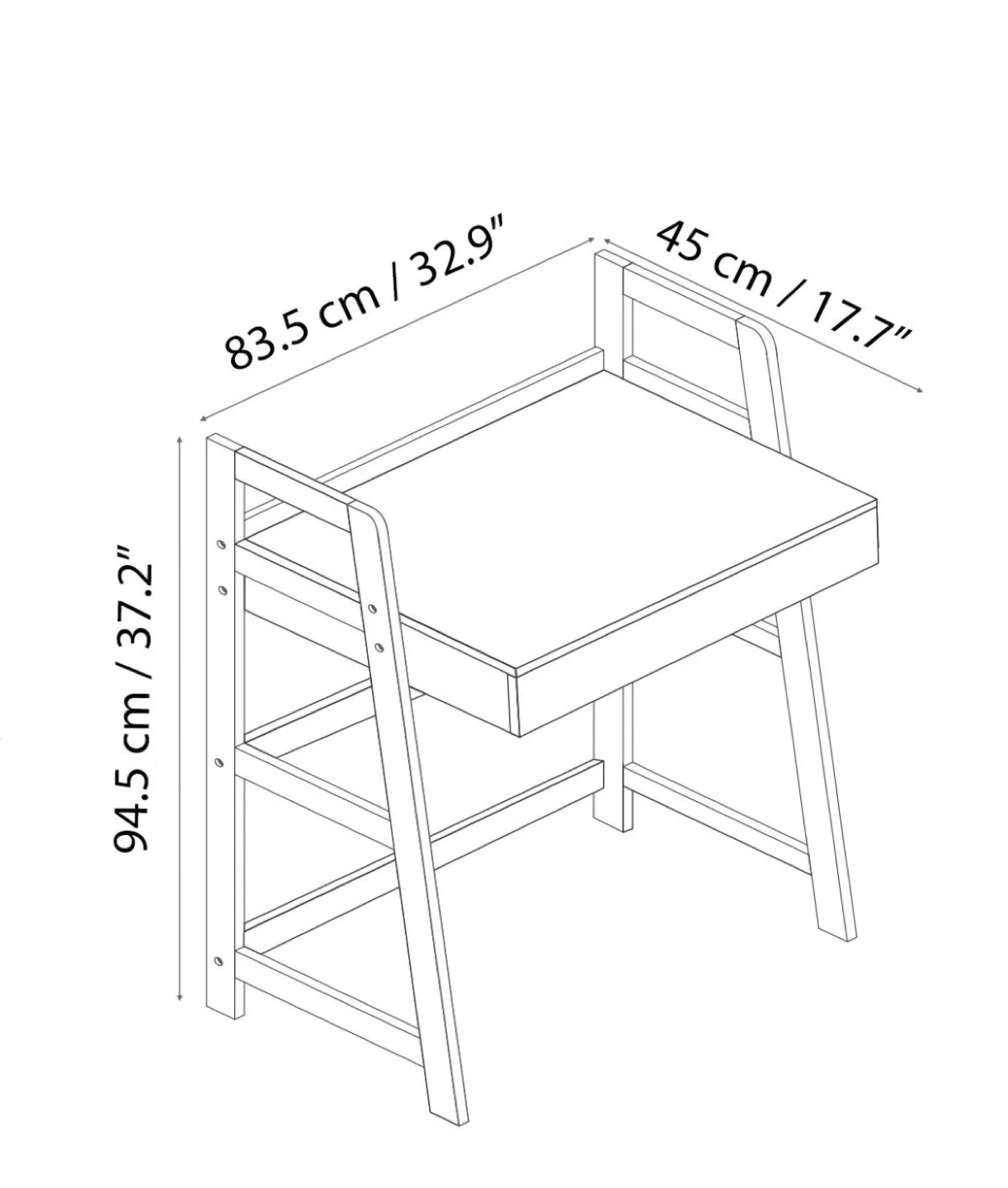 White Vanity Desk with Drawer - photo 3