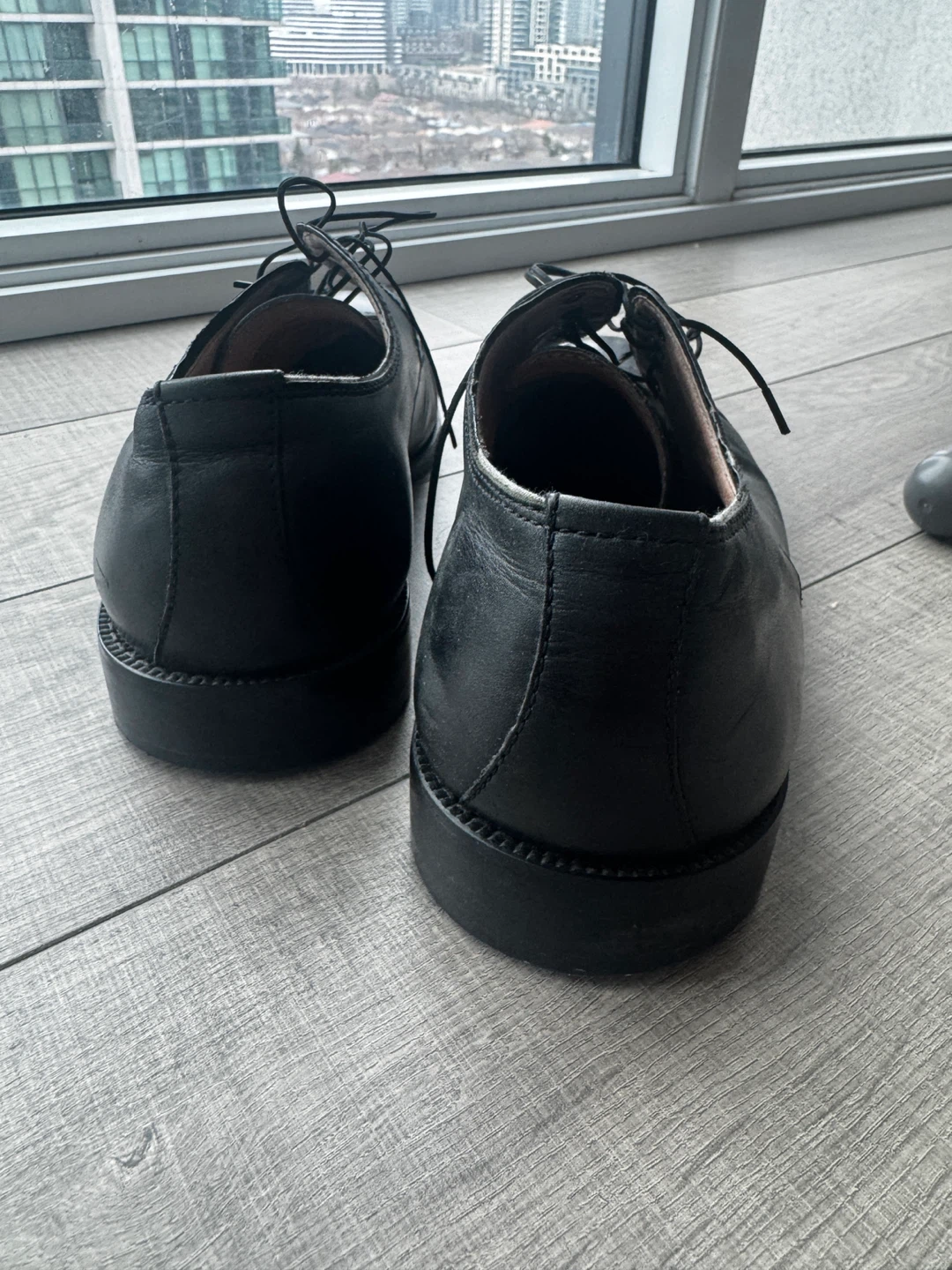 Joseph Abboud Black Leather Oxford Shoes - photo 2