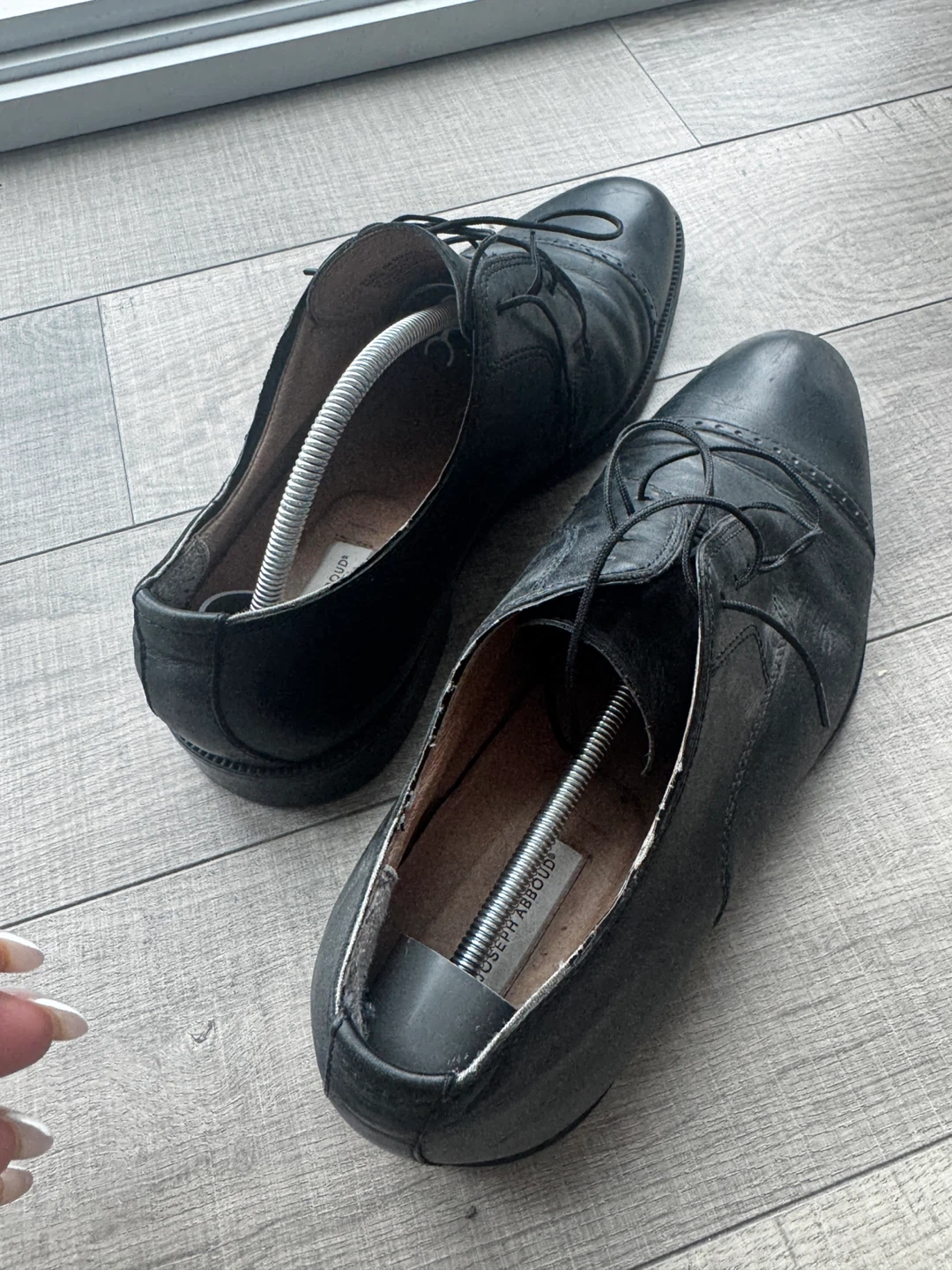 Joseph Abboud Black Leather Oxford Shoes - photo 5