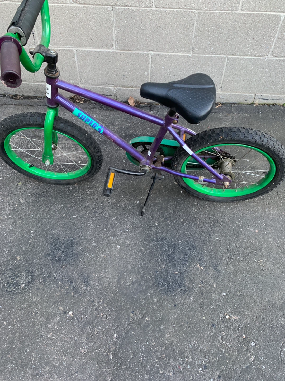 Purple and Green Kids Bicycle