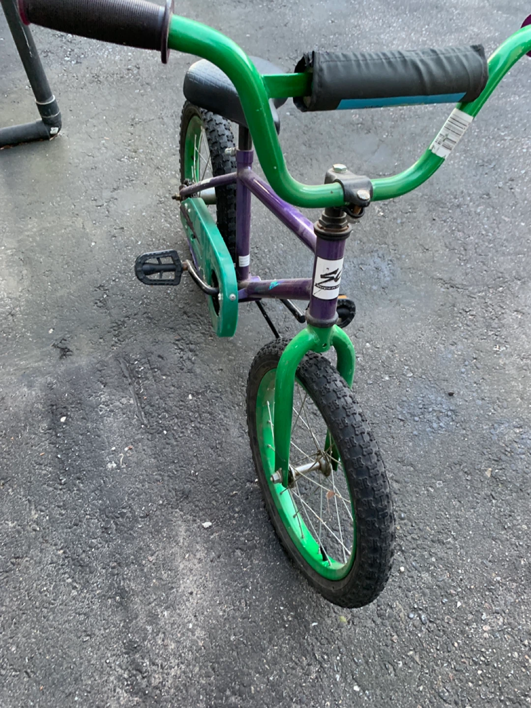 Purple and Green Kids Bicycle - photo 5