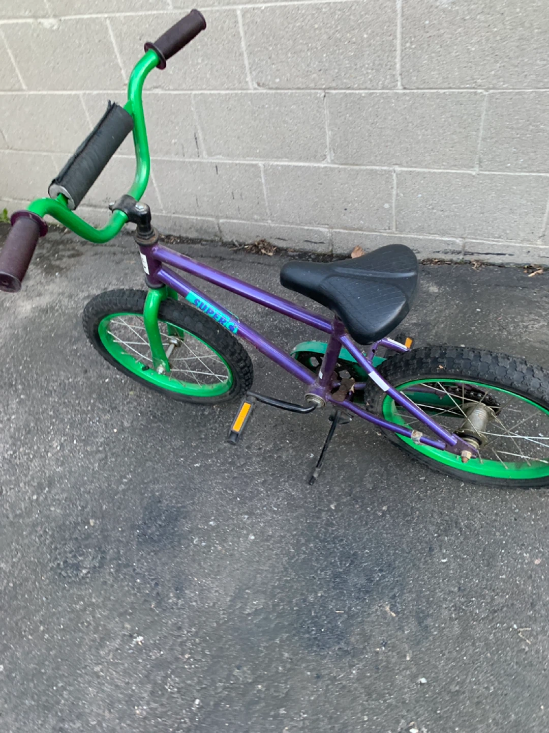 Purple and Green Kids Bicycle - photo 3