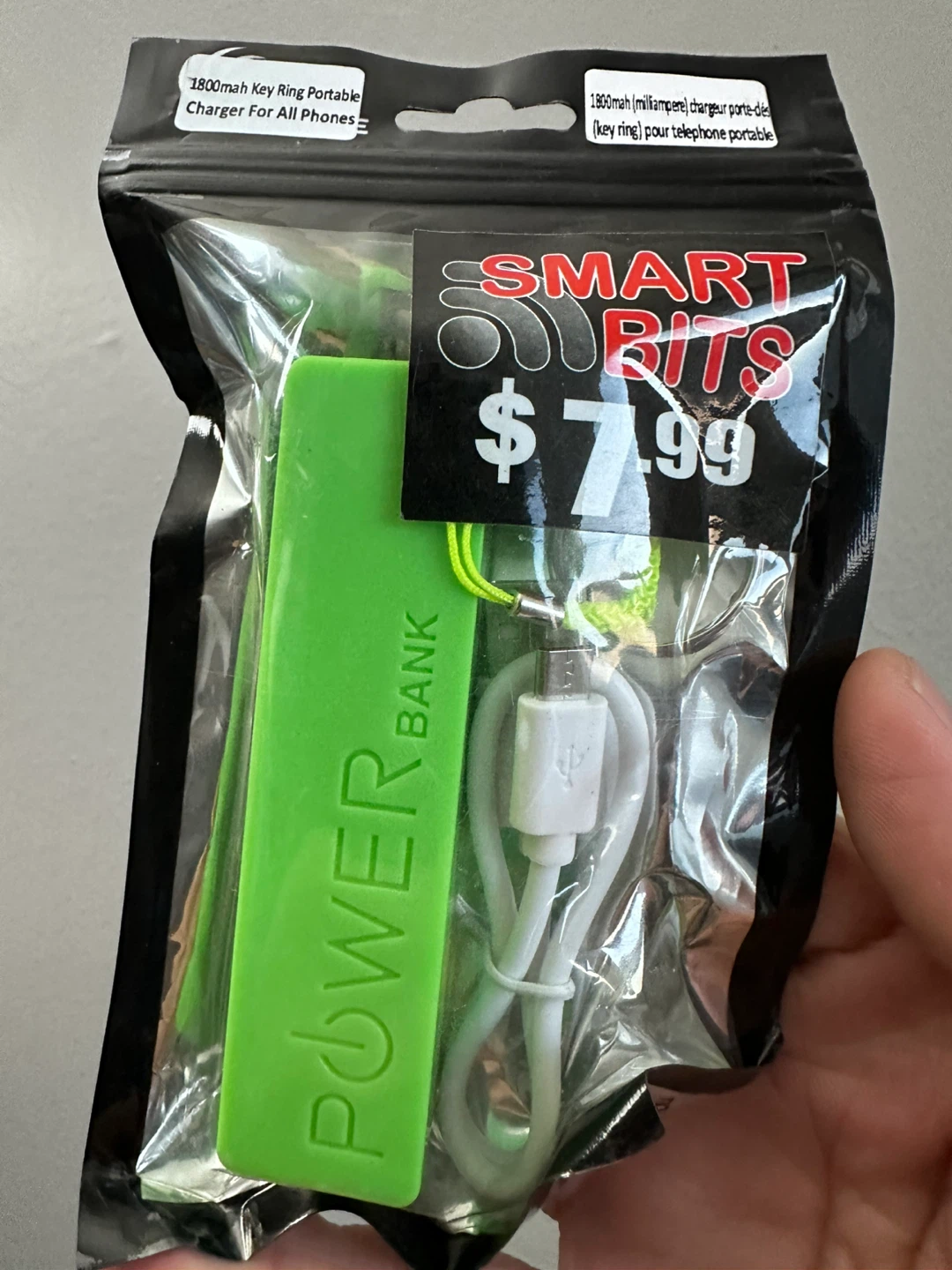 Smart Bits 1800mAh Portable Power Bank with Key Ring