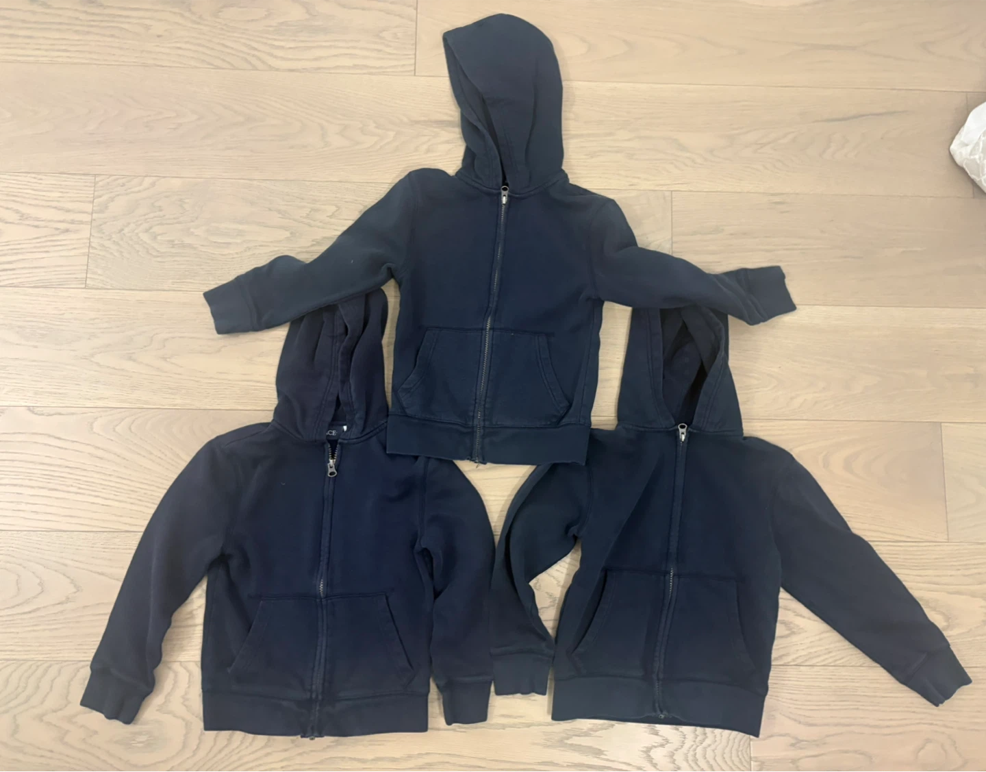 Three Navy Hoodies S/P 5/6 - school uniform