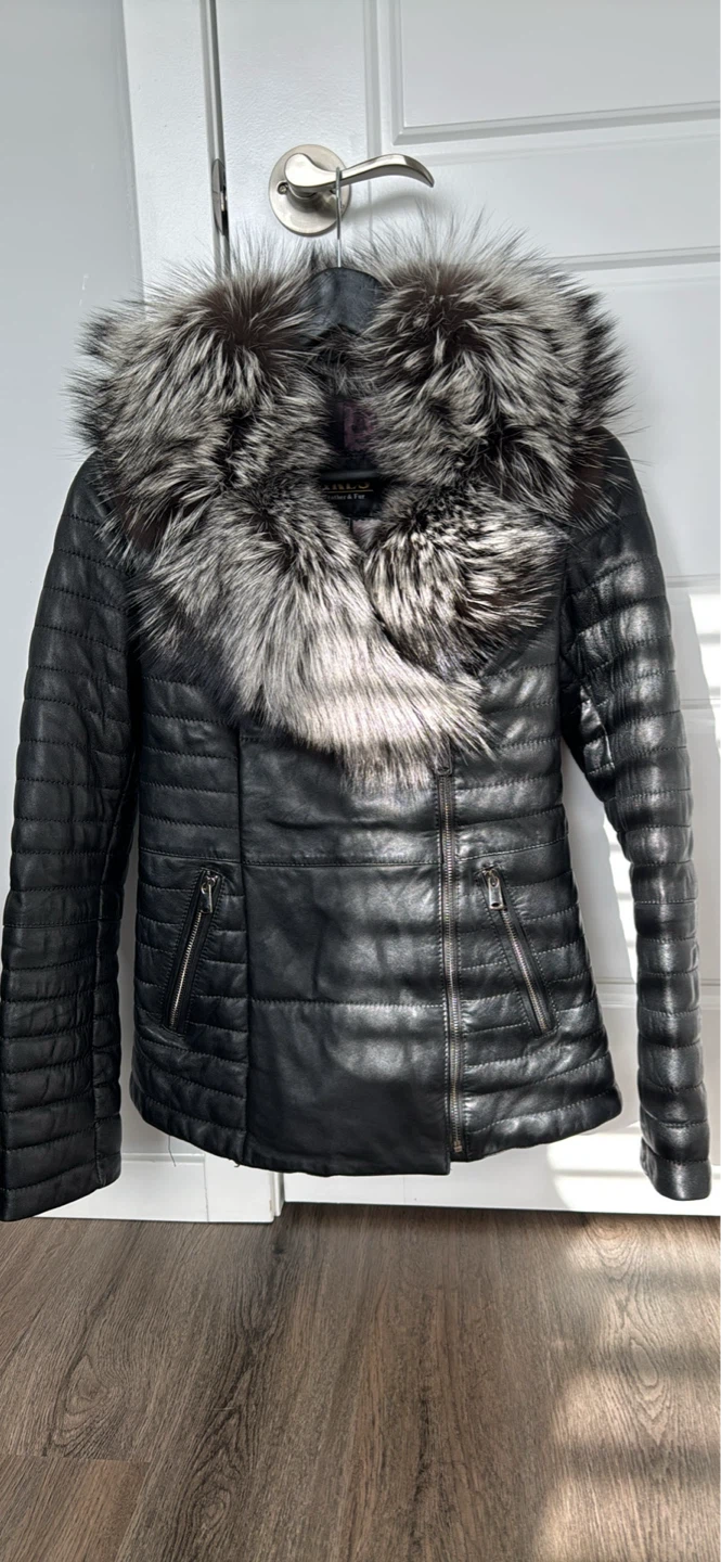 ARES Leather & Fur Jacket Size M - photo 3