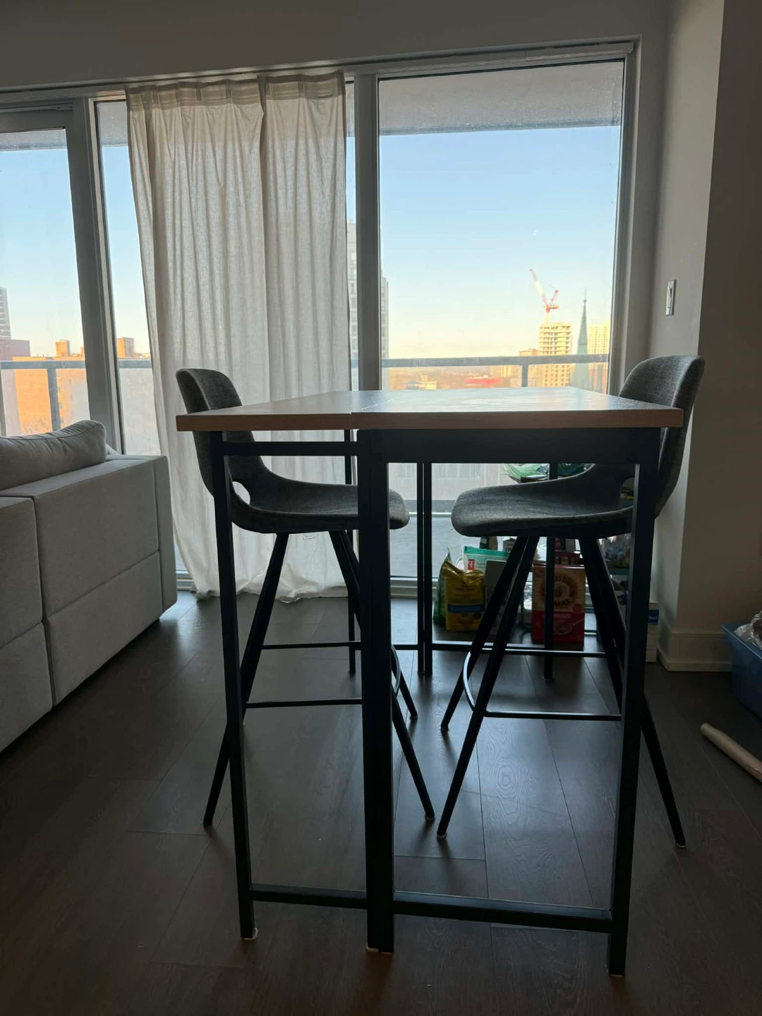 Drop Leaf Counter Height Table with 2 Bar Stool Chairs - photo 2