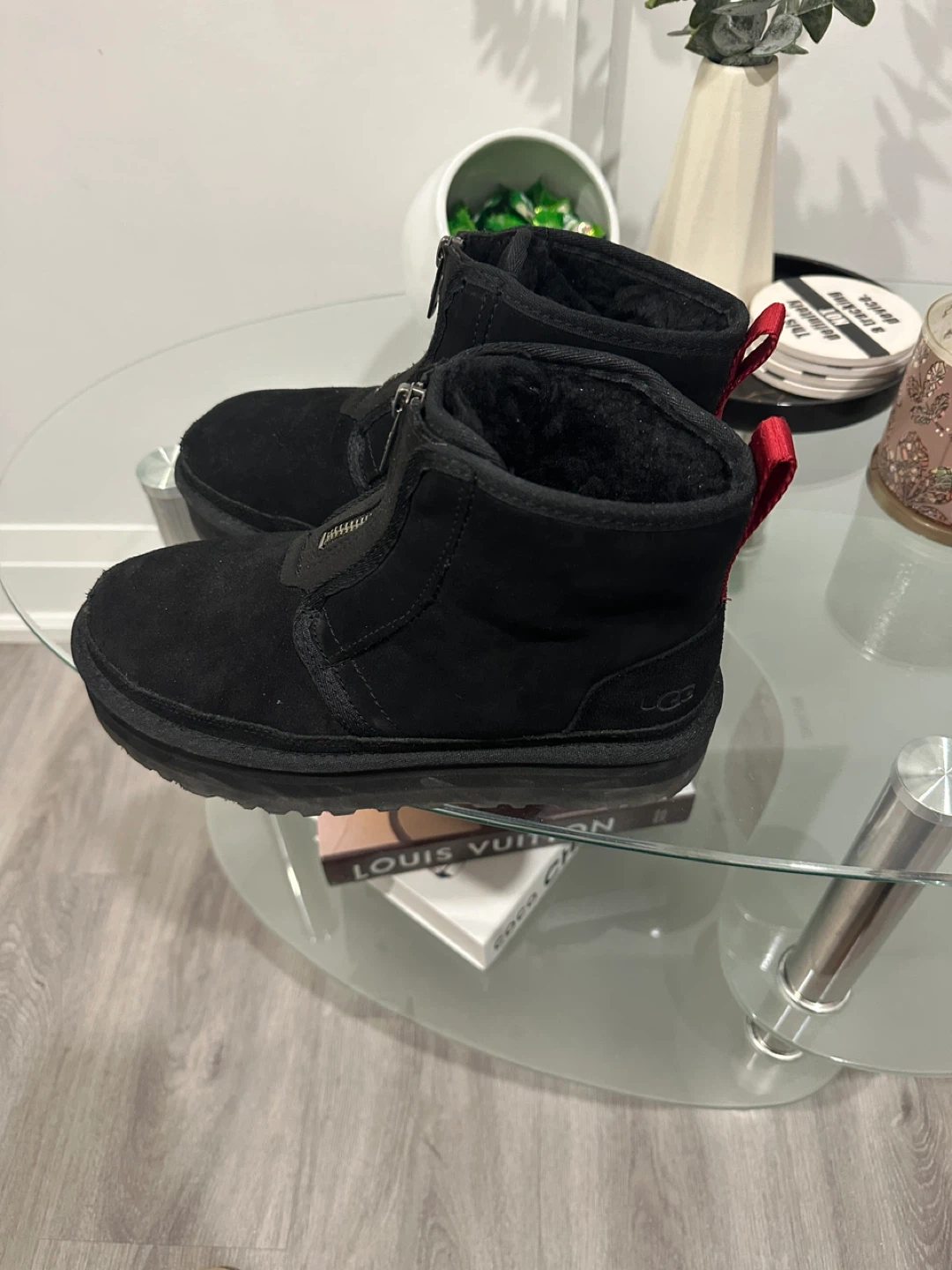 UGG Black Suede Zip Up Boots - photo 4
