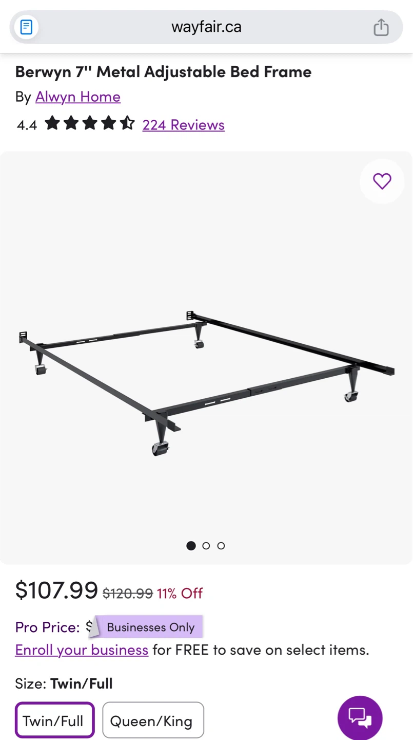 Sealy Heavy-duty Bed Frame (Double or Full size) - photo 5
