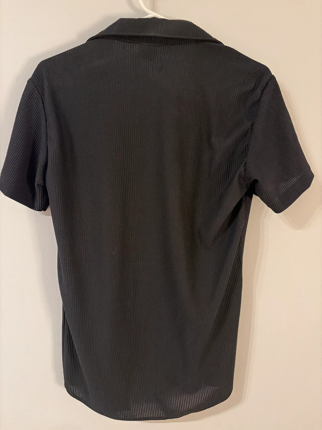 Black Short Sleeve Button-Up Shirt - photo 2