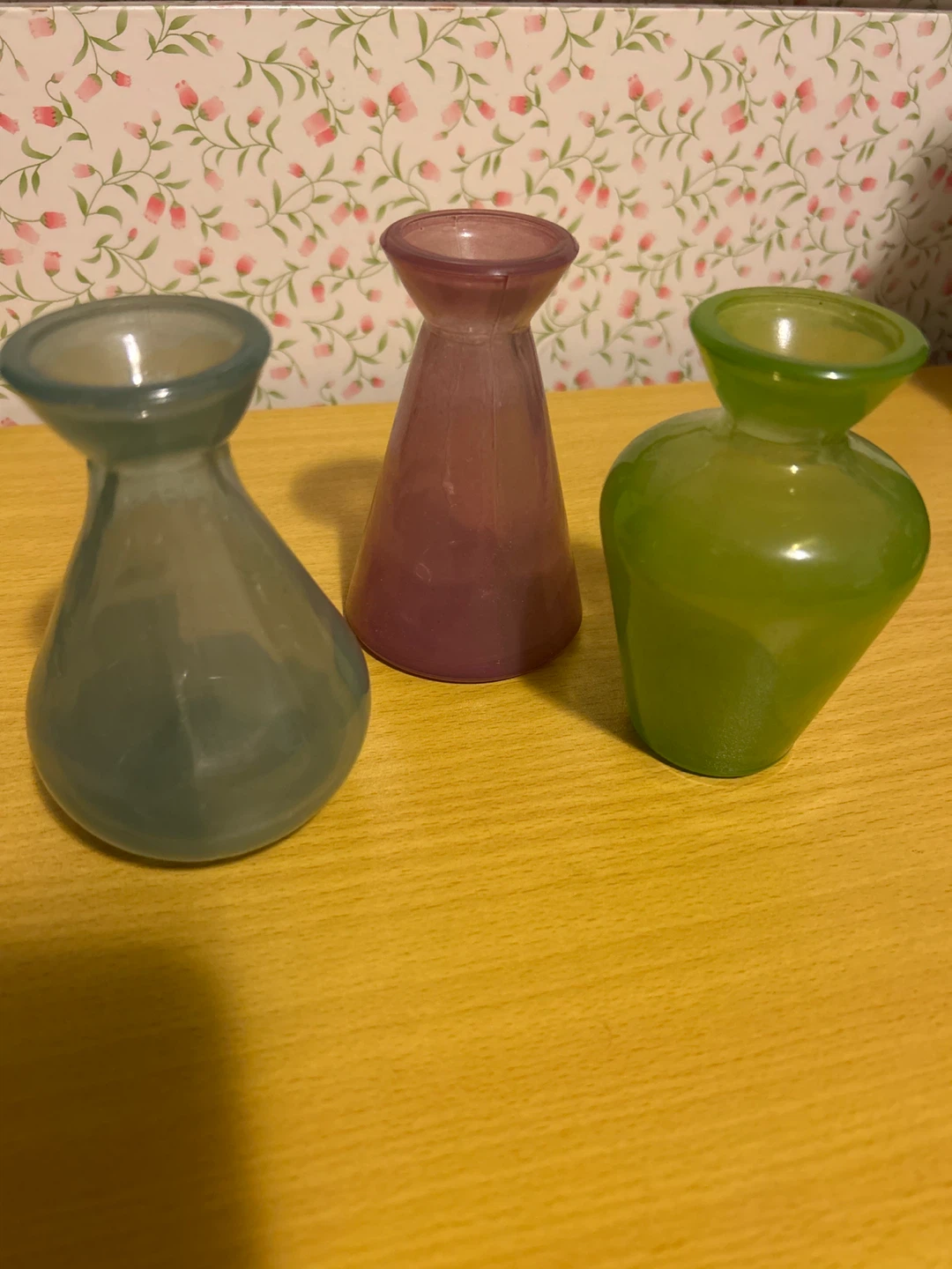 Set of 3 Glass Bud Vases