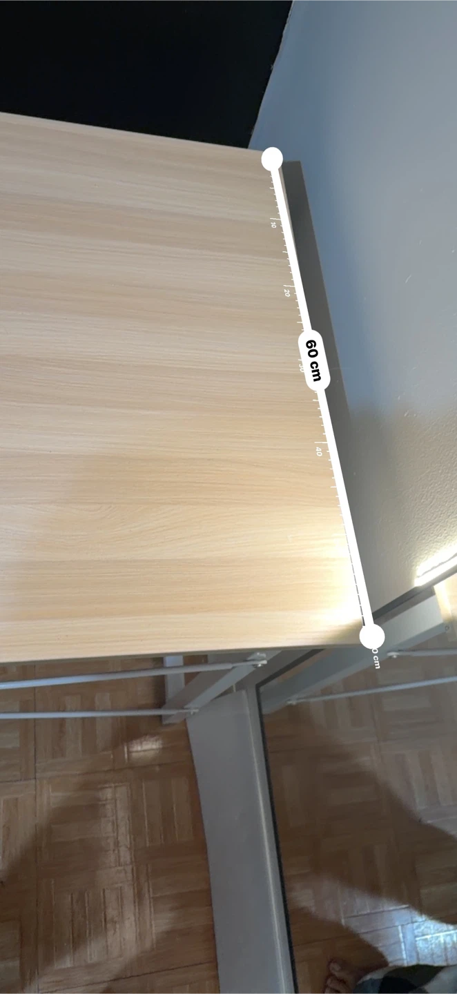 Light Wood Grain Desk with White Frame