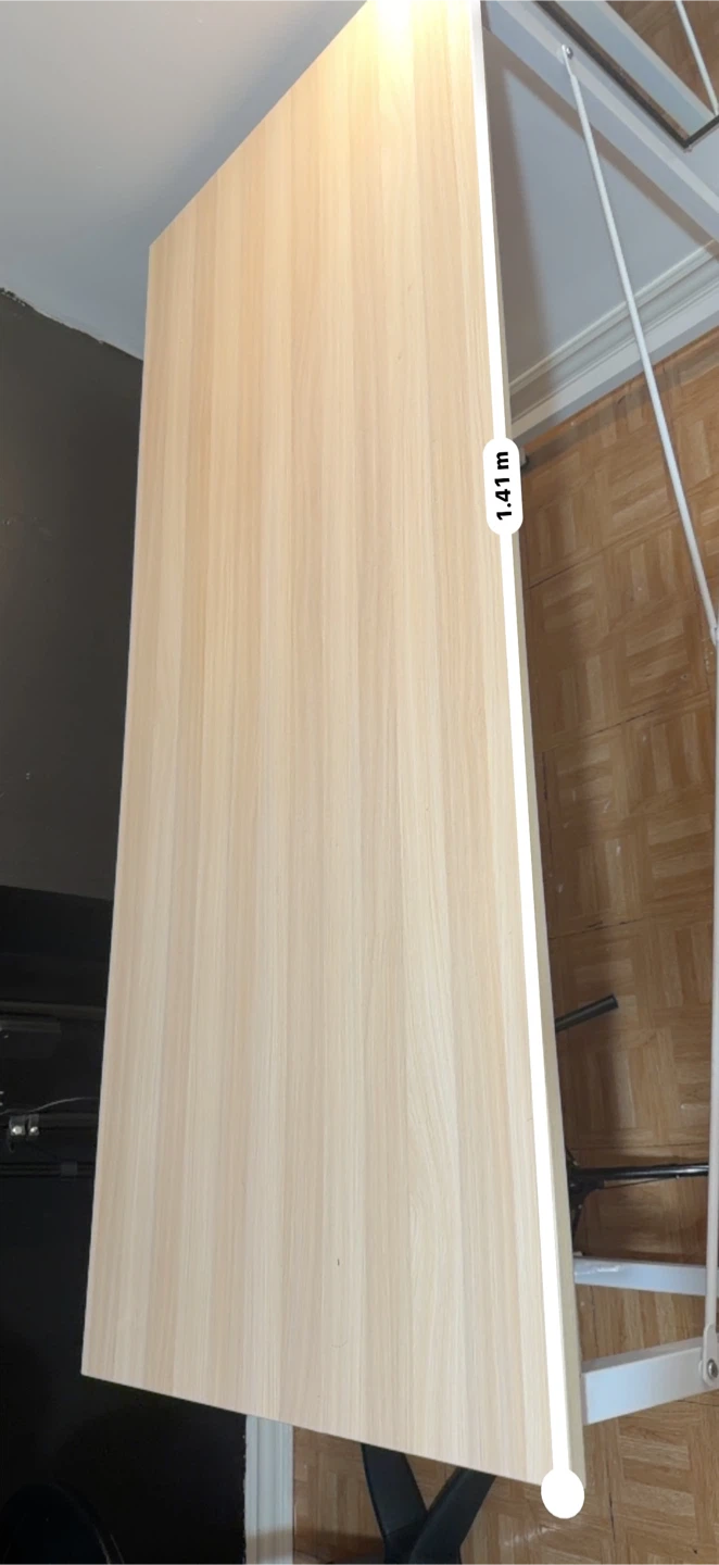 Light Wood Grain Desk with White Frame - photo 2