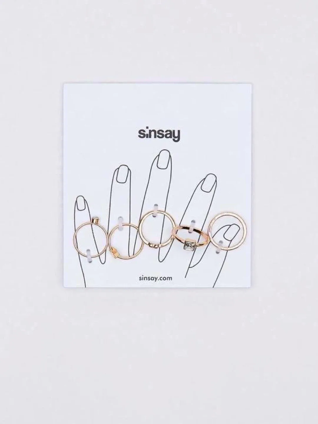 Sinsay Gold-Tone Ring Set with Decorative Details (5 pcs) - photo 4