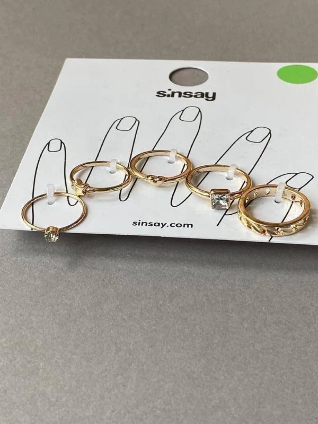 Sinsay Gold-Tone Ring Set with Decorative Details (5 pcs) - photo 2