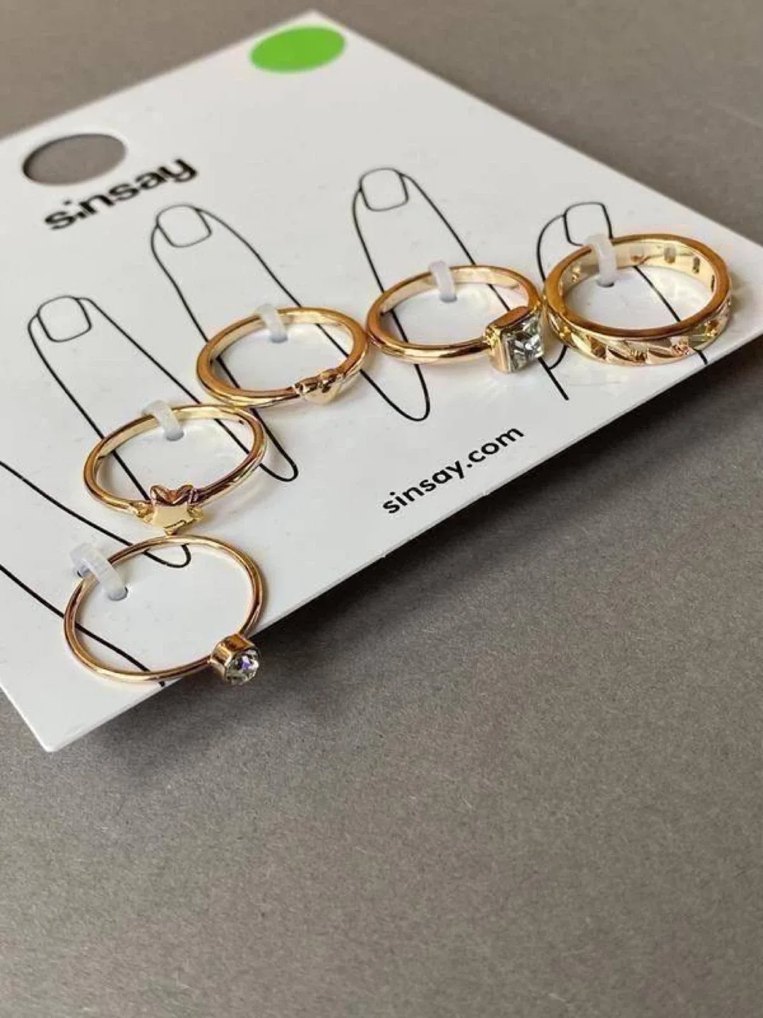 Sinsay Gold-Tone Ring Set with Decorative Details (5 pcs) - photo 3