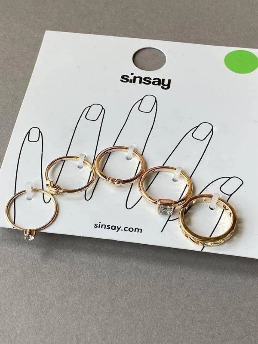 Sinsay Gold-Tone Ring Set with Decorative Details (5 pcs) - photo 5