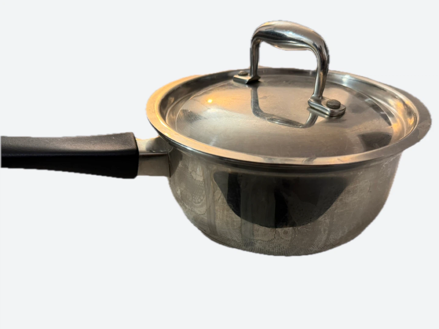 Set of 4 Stainless Steel Saucepans with Black Handles - photo 3