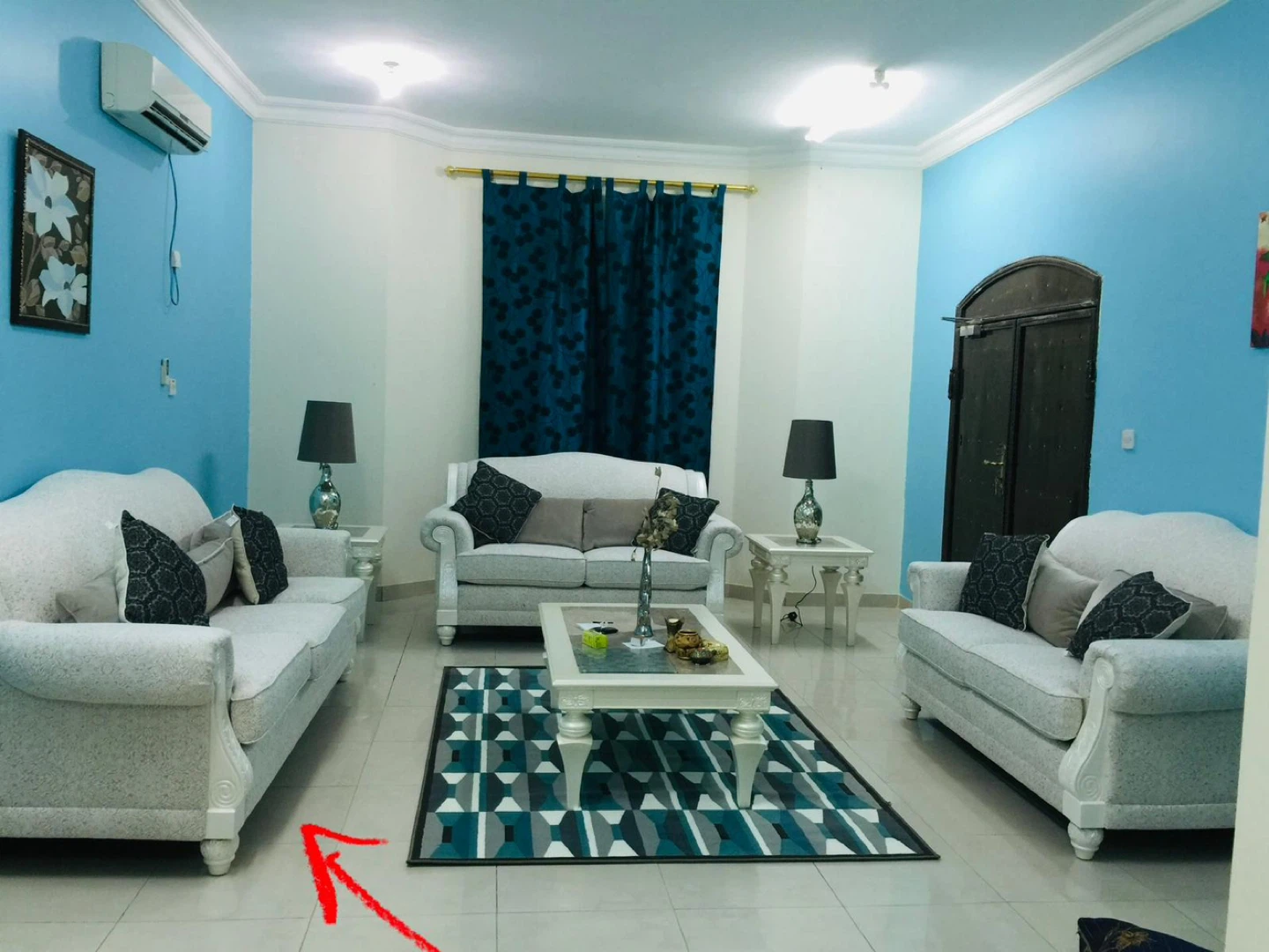 3 seater white upholstered sofa
