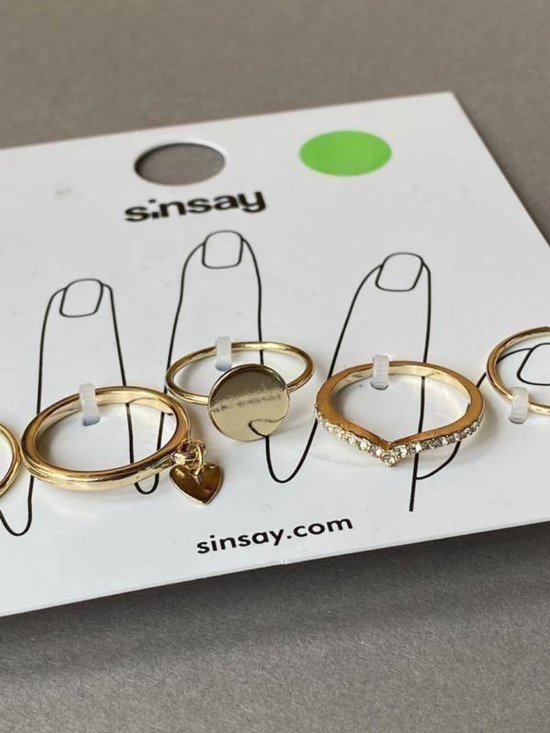 Sinsay Gold-Tone Ring Set – Mixed Designs (5 pcs) - photo 3