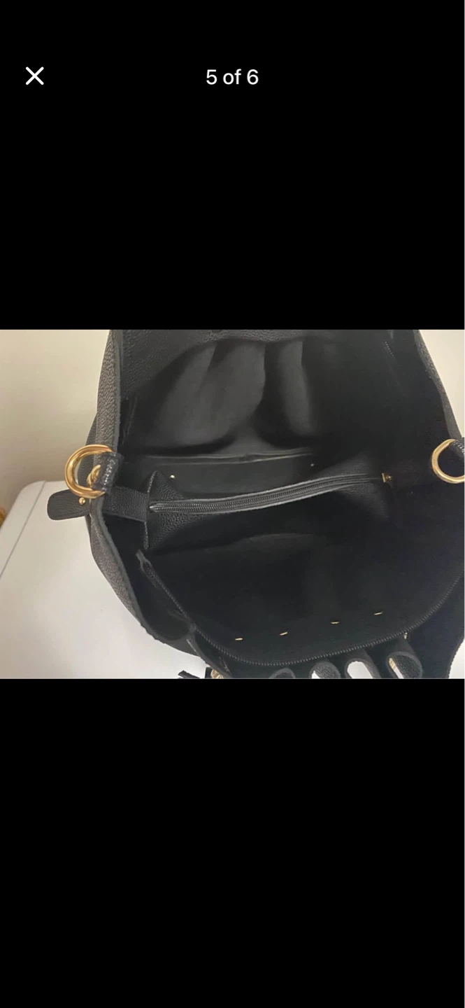 Black Faux Leather Bucket Bag - photo 5