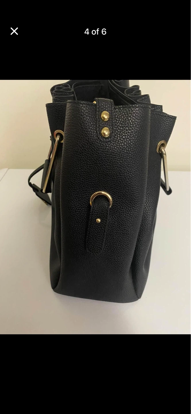 Black Faux Leather Bucket Bag - photo 4