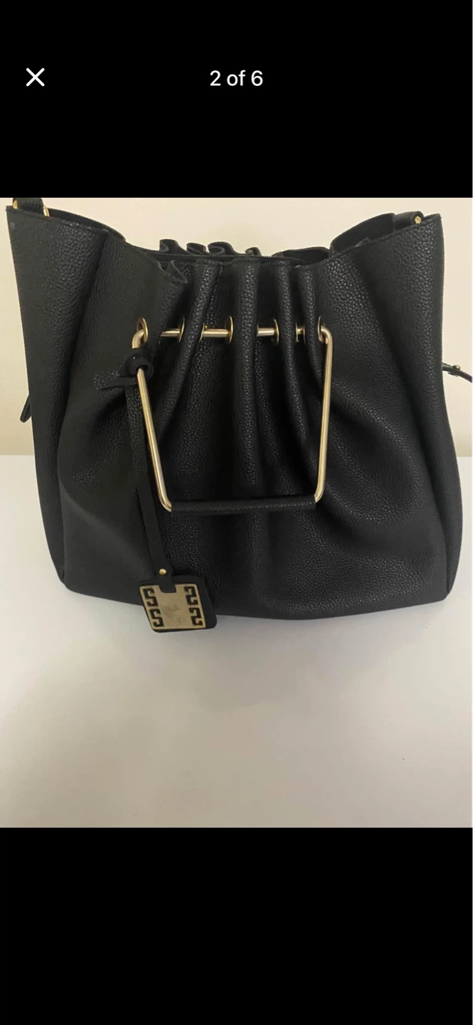 Black Faux Leather Bucket Bag - photo 2