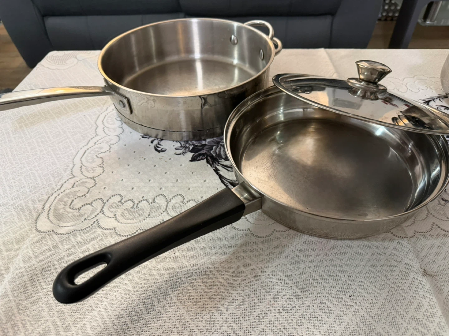 Stainless Steel Frying Pan with Lid - photo 2