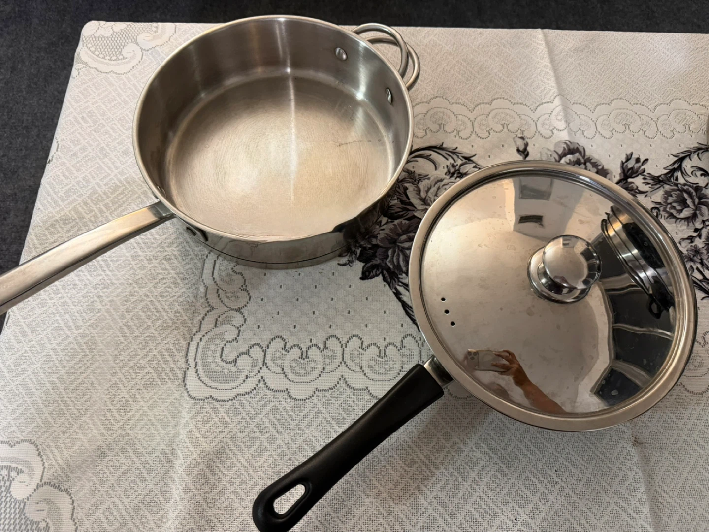 Stainless Steel Frying Pan with Lid - photo 3