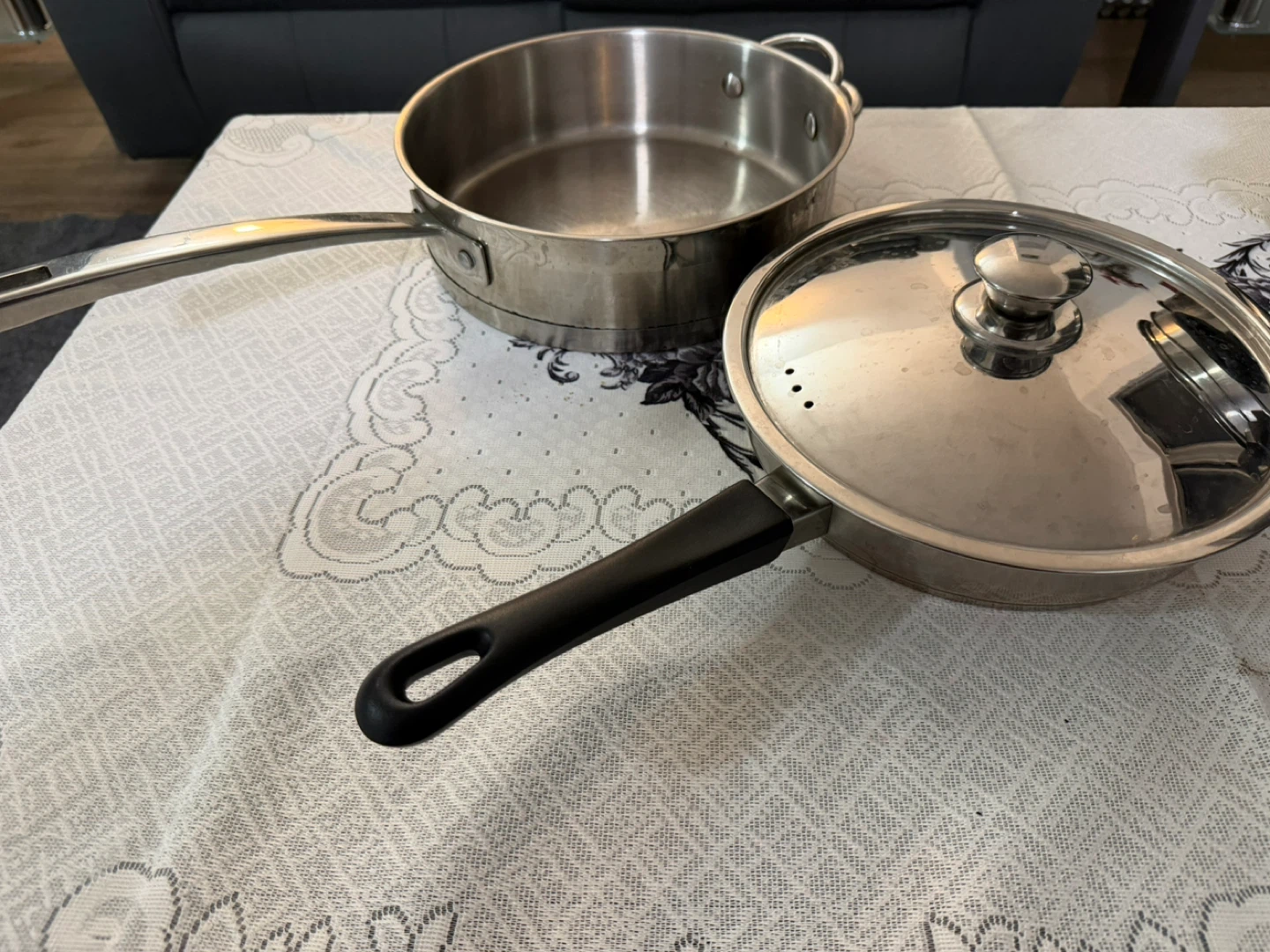 Stainless Steel Frying Pan with Lid